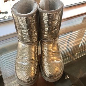 Authentic silver Ugg boots